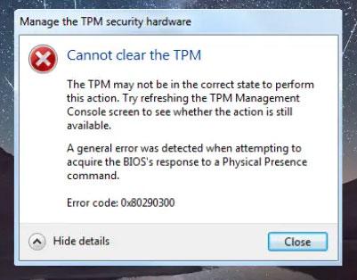Lỗi 0x80290300: Cannot clear TPM in BIOS và cách khắc phục